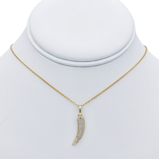Horn with Zirconia Necklace