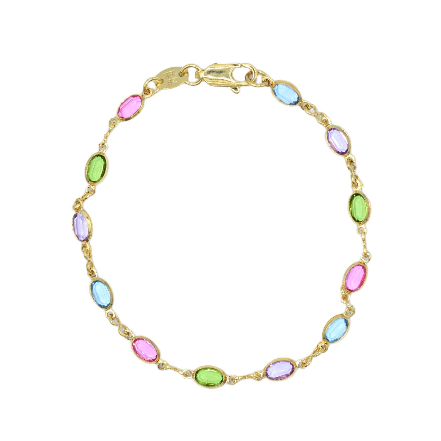 Colorful Oval Crystals Bracelet