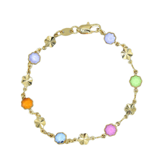 Colorful Flower Crystals Bracelet