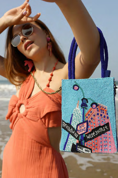 BROADWAY NIGHTS BEADED TOP HANDLE BAG
