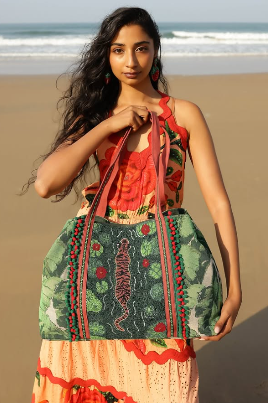 INTO THE WILD BEADED TOTE