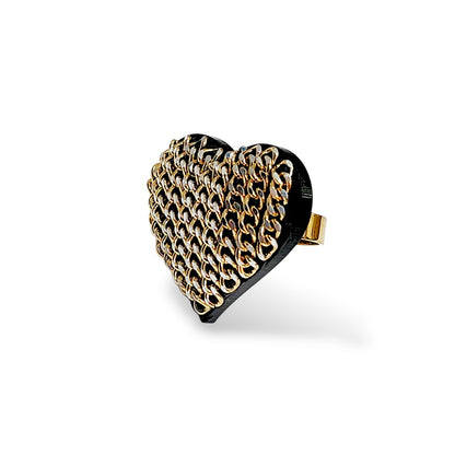 Chained Heart Rings