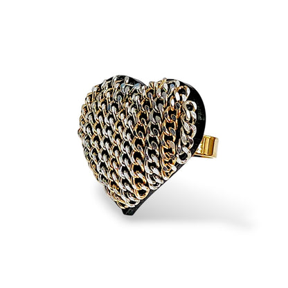 Chained Heart Rings