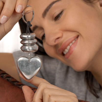 Spheres & Heart Keychain