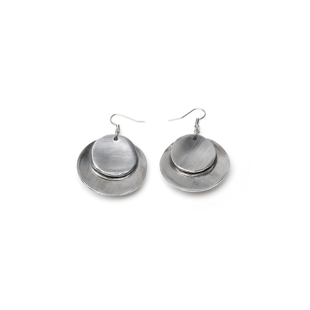 Doble Round Plates Earrings