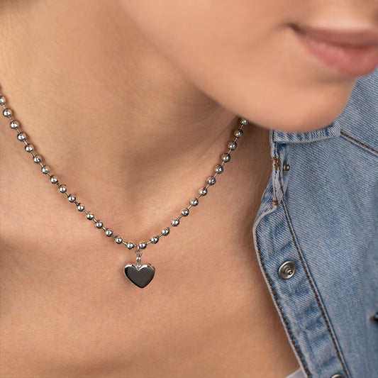 Ballchain Necklace Heart Pendant