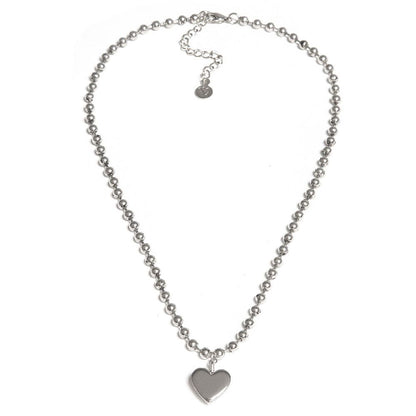 Ballchain Necklace Heart Pendant