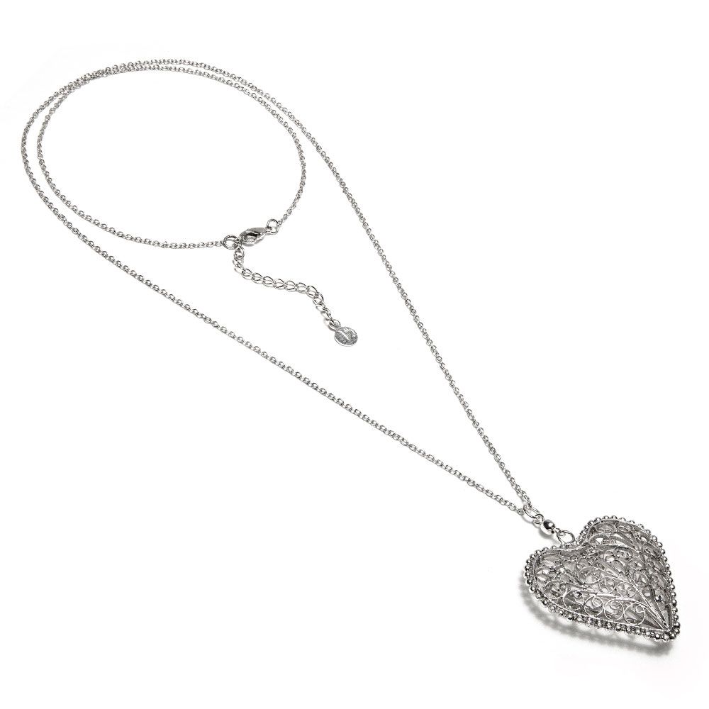 Embroidered Heart Pendant Necklace