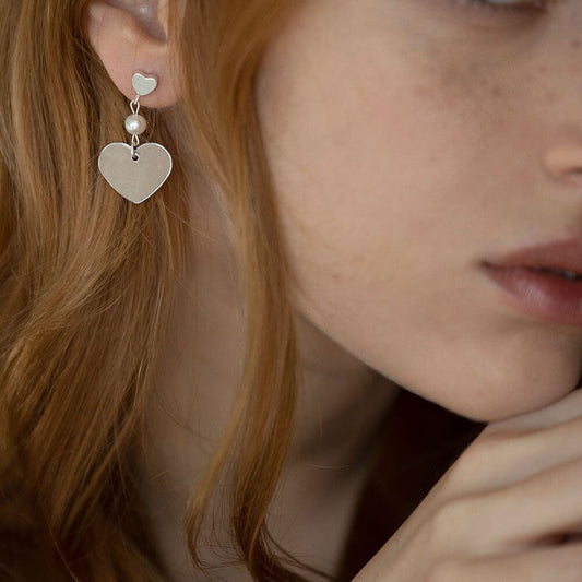 Flat Heart Earrings