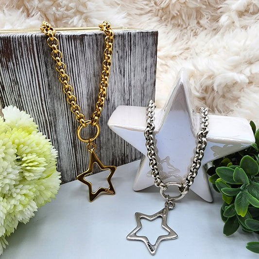 "Make a Wish" Star Silhouette Necklace