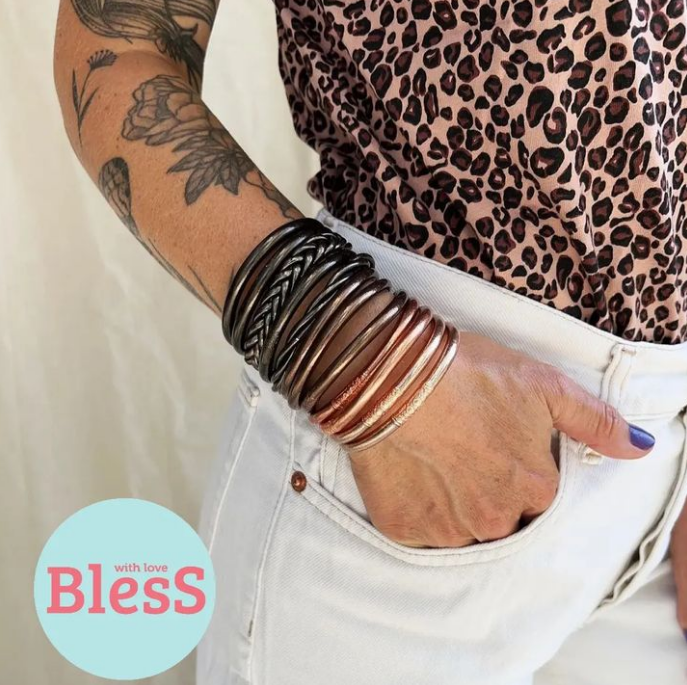 "Bless" Twist Bangle Bracelet