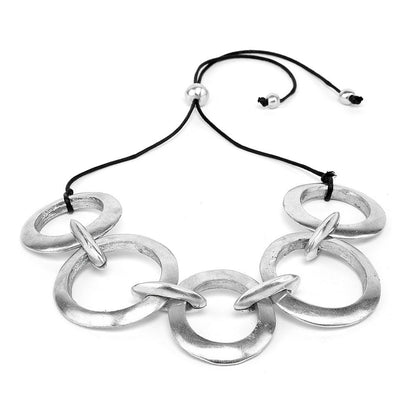 String Necklace Linked Hoops