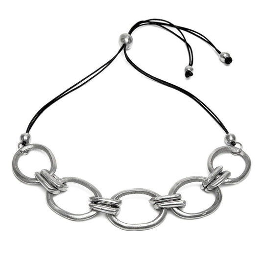 Short Wire Necklace Oval Chain