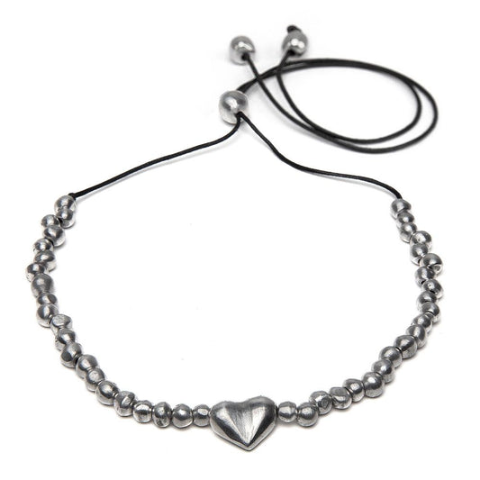 Wire Necklace Domed Heart